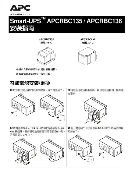 schneider施耐德Smart-UPS Replacement Battery Cartridge APCRBC135_136
